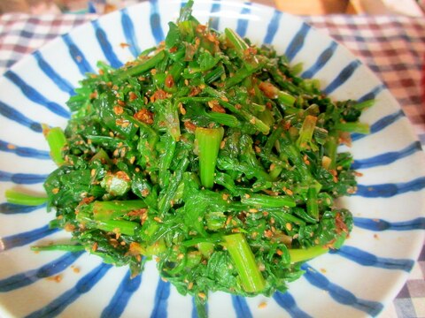 春菊とほうれん草の醤油麹ごま和え